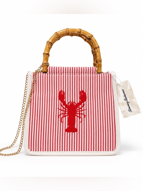 Tommy Bahama Handbags - New with tags Tommy Bahama handbag featuring red and white stripes, embroidered